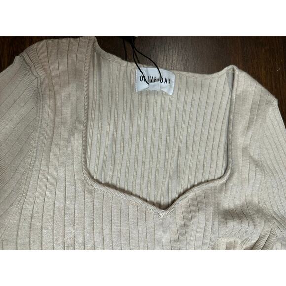 Olive & Oak Nude Beige Neutral Western BodyCon Dress XL Cowgirl Flare Sleeve - Picture 9 of 11